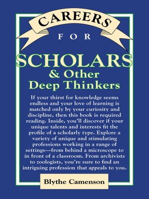 cover image of Careers for Scholars & Other Deep Thinkers